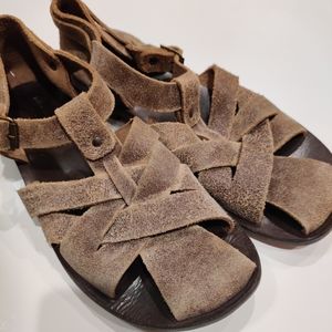 John Varvatos size 10.5 Strap Sandals Buckle brown
